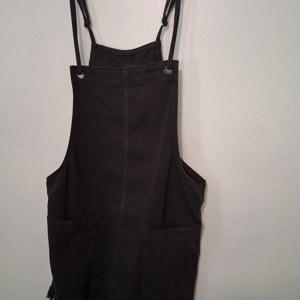 Black Denim Overall Dress